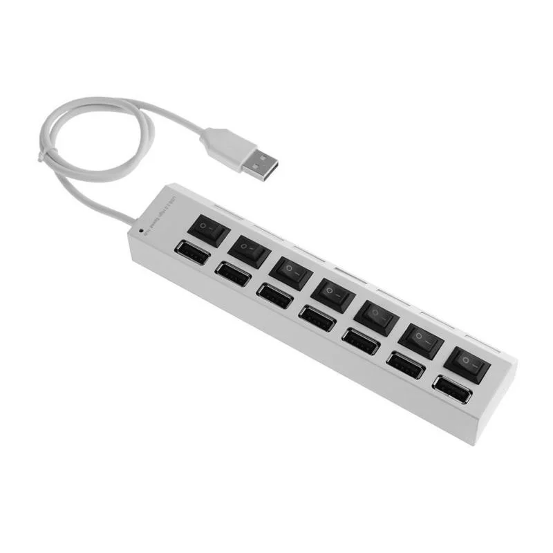 7 портов концентратор USB2.0 адаптер сплиттер розетка Высокая скорость с переключателем fr компьютер абсолютно и высокое качество