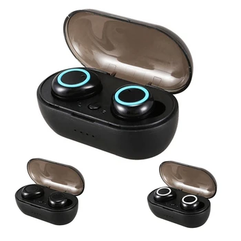 

W12 Bluetooth Headset, TWS Bluetooth 5.0 Mini Button Sports Stereo Wireless Headset-Black