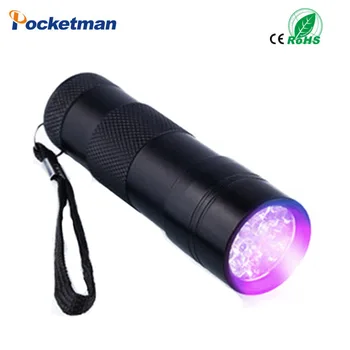 

UV Torch Light Lamp Flashlight Free Shipping Mini Portable UV Flashlight Violet Light 9 LED Check Money UV Light