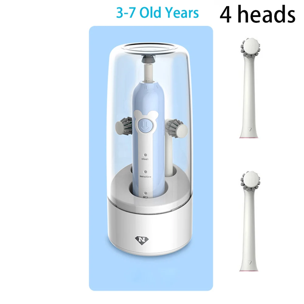 4blue 3-7 360 зубная щетка для детей 2-14 лет, автоматическая зубная щетка для детей, электрическая зубная щетка для отбеливания зубов, Глубокая чистка - Цвет: 4blue 3-7