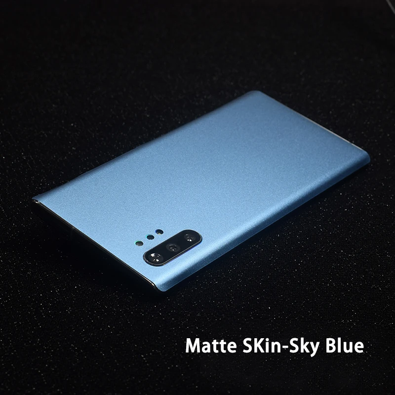 3D углеродное волокно/кожа/дерево скины Телефон задняя наклейка для SAMSUNG Galaxy Note 10 Plus Note 10 A60 A80 Прозрачный матовый стикер - Цвет: Matte Sky Blue