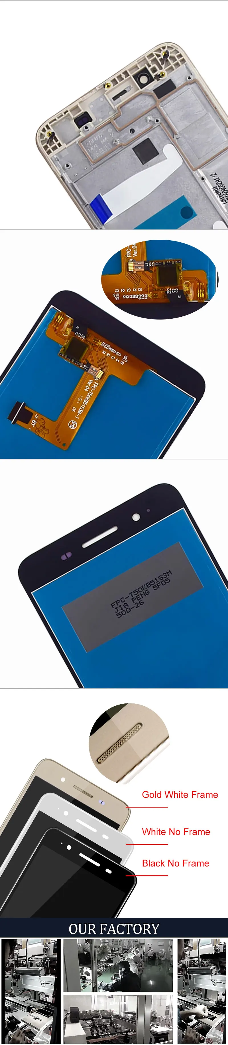 5," для huawei наслаждаться 5S GR3 TAG-L21 TAG-L22 TAG-L03 TAG-L01 ЖК-дисплей Экран Дисплей замена дигитайзера Ассамблеи Запчасти с рамкой
