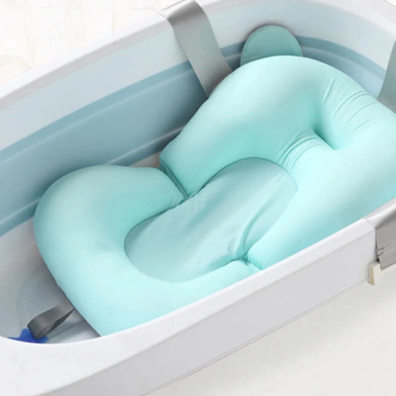 

Floating Anti-Slip Baby Bath Mat Toddler Shower Cushion Bathtub Sponge Pad Safety Security Bath Seat Support for 0-6 Month Baby