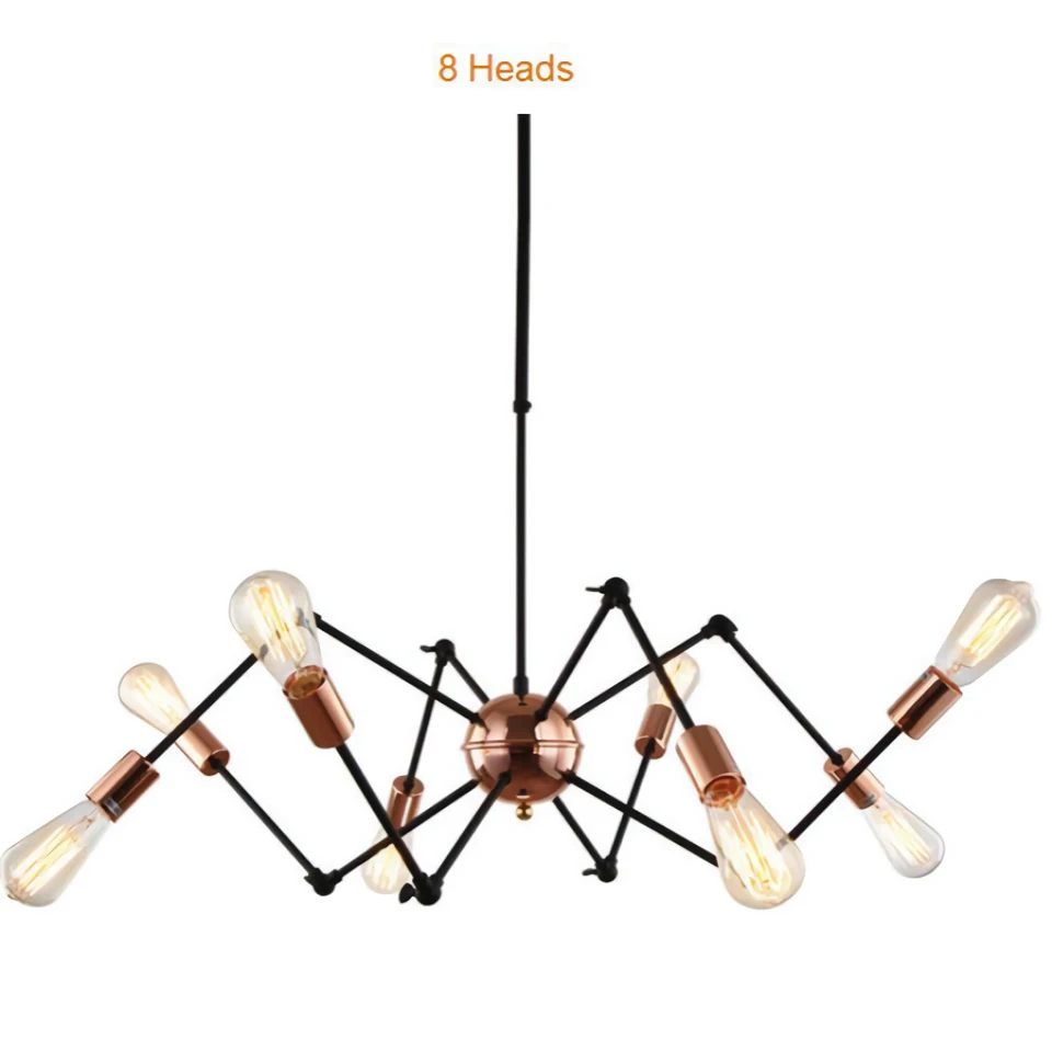 

Vintage E27 6/8 Heads Loft Pendant Lamps Lights Art Decor Indoor Lighting Fixture.