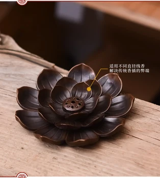 

Sticks Holder Incense Burner Metal Base Alloy Home Smell Diffuser Aromatic Table Accessories Kadzidelka Lotus Decoration KK60XL