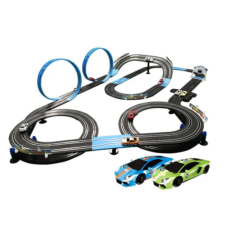 

1:64 Double Electric Remote Control Toy Car Track Electric Autorama Circuit Car Interactive Racing Track Toys Race Track For Boy