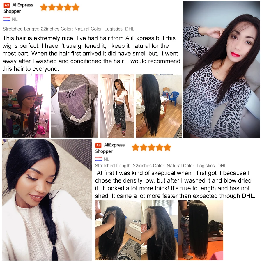 13x4 Lace Front Human Hair Wigs Straight Pre Plucked Hairline Baby Hair Gossip 150% Density Malaysian Remy Hair Lace Front Wigs (2)
