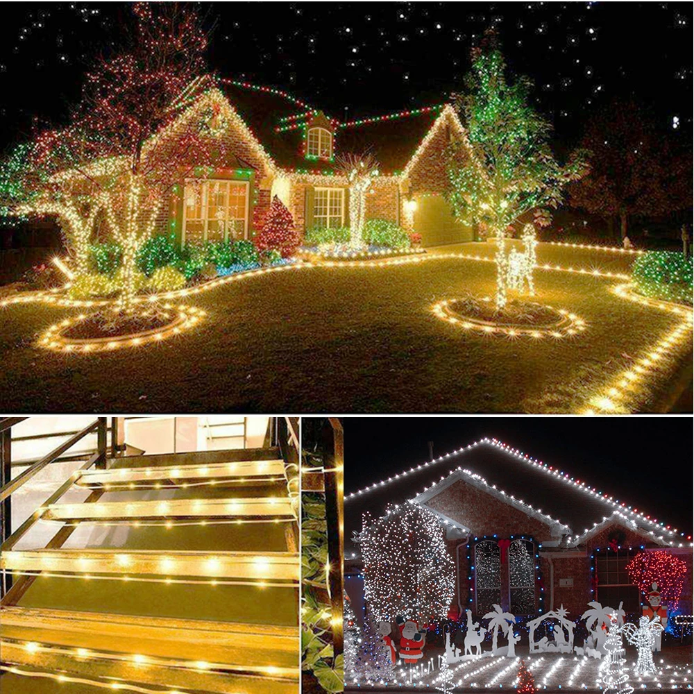 thumbnail image 5 of Tira de luces LED de 220 V para exteriores, resistente al agua, para jardín, iluminación de 360 grados, luces de neón con forma de arcoíris, 5 of 5