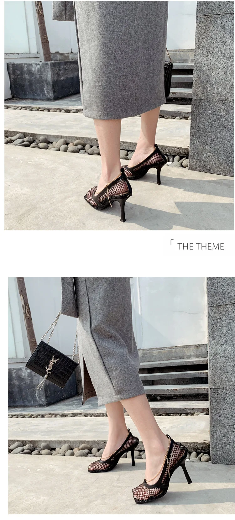 Г. Новая брендовая Летняя женская обувь на высоком каблуке из натуральной кожи(5-8 см), на тонком каблуке, черного цвета, с открытым носком, базовая женская обувь