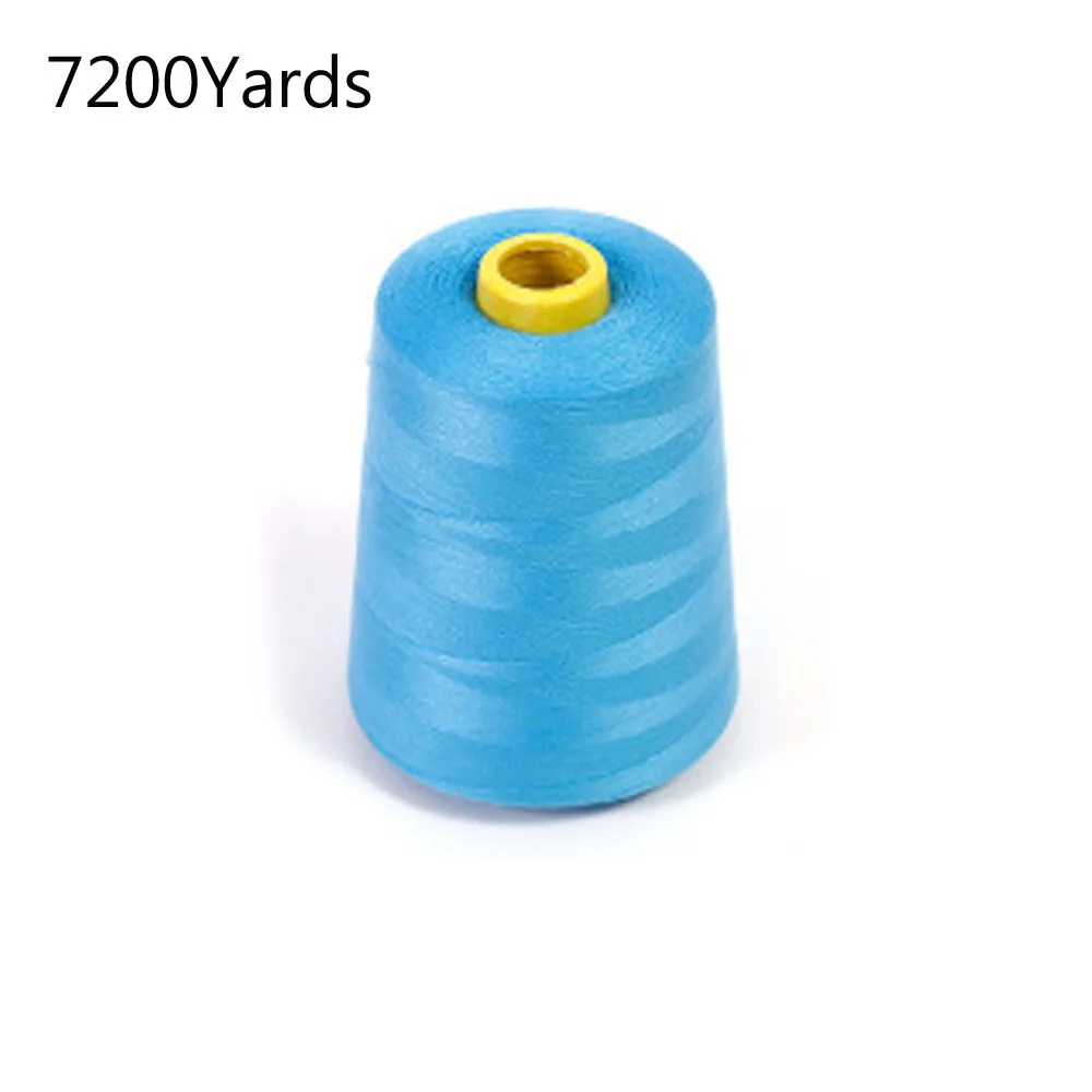 3000/7200 ярдов нитки швейные полиэстер конус Многофункциональный катушки для оверлок крепкий и прочный - Цвет: 2 sky blue