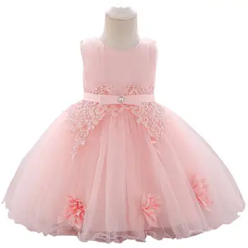 

DishyKooker Baby Girl Elegant Princess Dress Diamond Ribbon Flower Wedding Dress