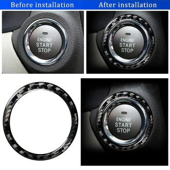 

Carbon fiber Button ring trim Black Car Interior 1Pc Accessories Durable