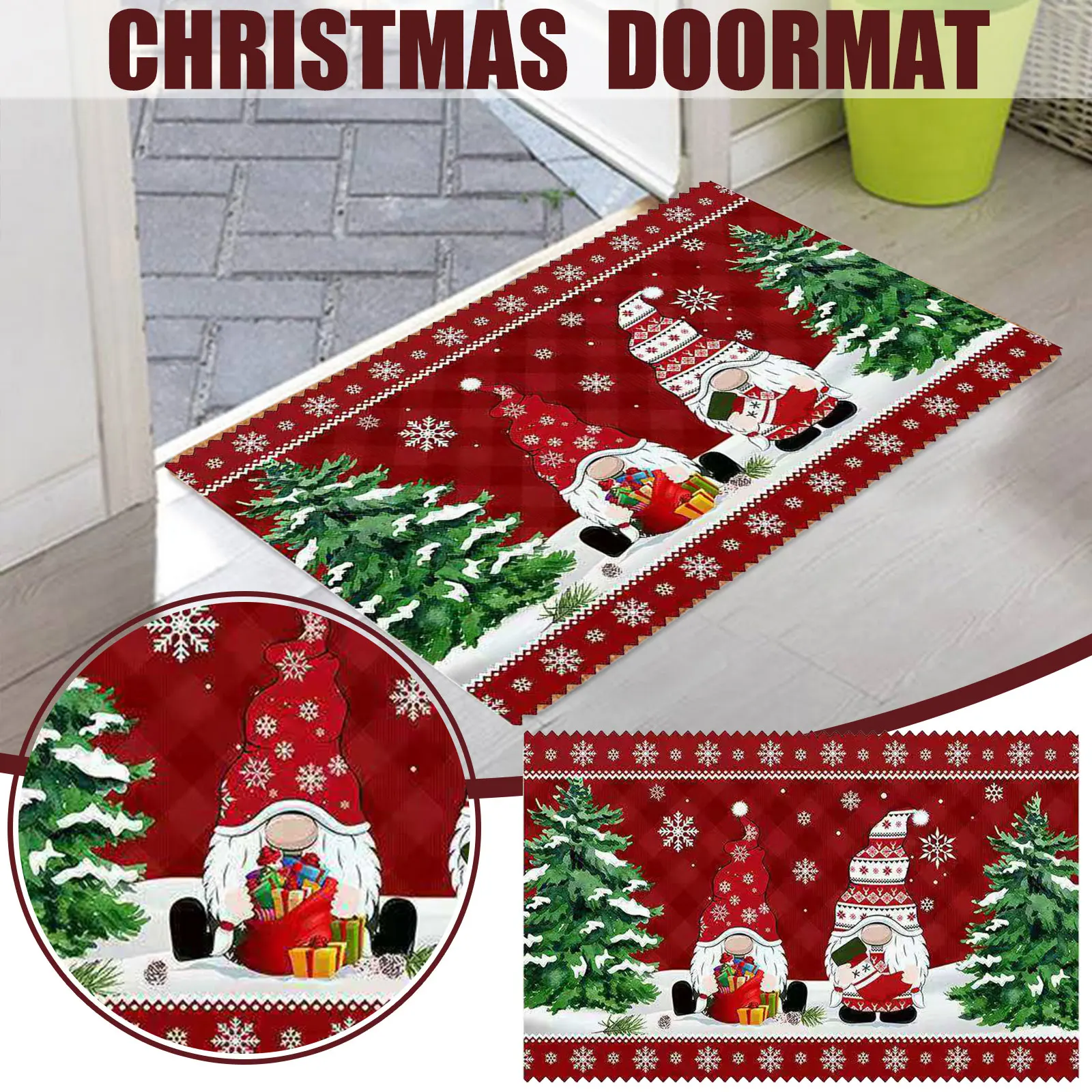 Christmas Welcome Mats for Front Door Funny Door Mats Outside Entrance Doormat Rug Kitchen Carpet Decor Colorful Home Decor 4