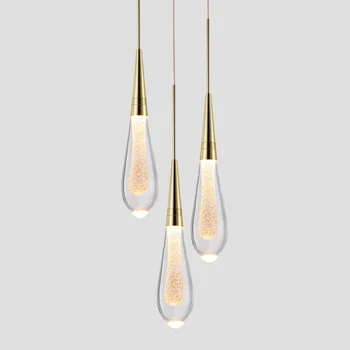 

Modern crystal chandelier lighting LOFT kitchen staircase light hotel hall interior decor hanging lamp Villa luxury pendant lamp