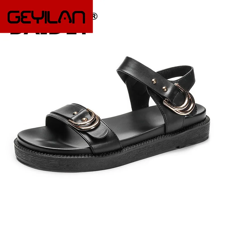 

Women's Sandals Genuine Leather Roman Style Ladies Shoe Women Sandals Summer Thick Sole Non-slip Woman Shoes