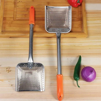 

Frying Oil Spill Shovel Skimming Spoon Square Stainless Steel Skimmer for Kitchen Deep Fryer Pasta Spaghetti Noodle