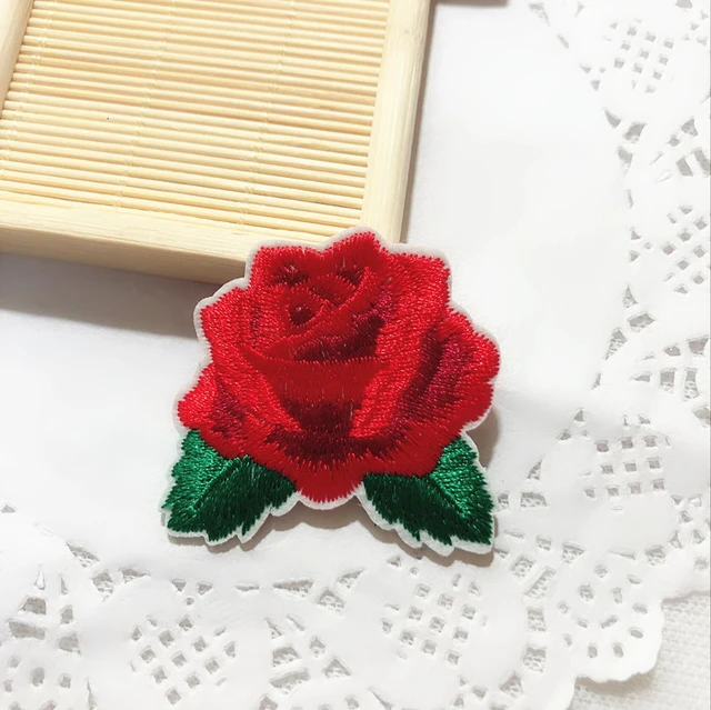 Rose Peony Flower Plant Iron Patches for Clothing Embroidery Stickers  Fabric Flowers Sew on Embroidery Patch Flower Applique DIY - AliExpress