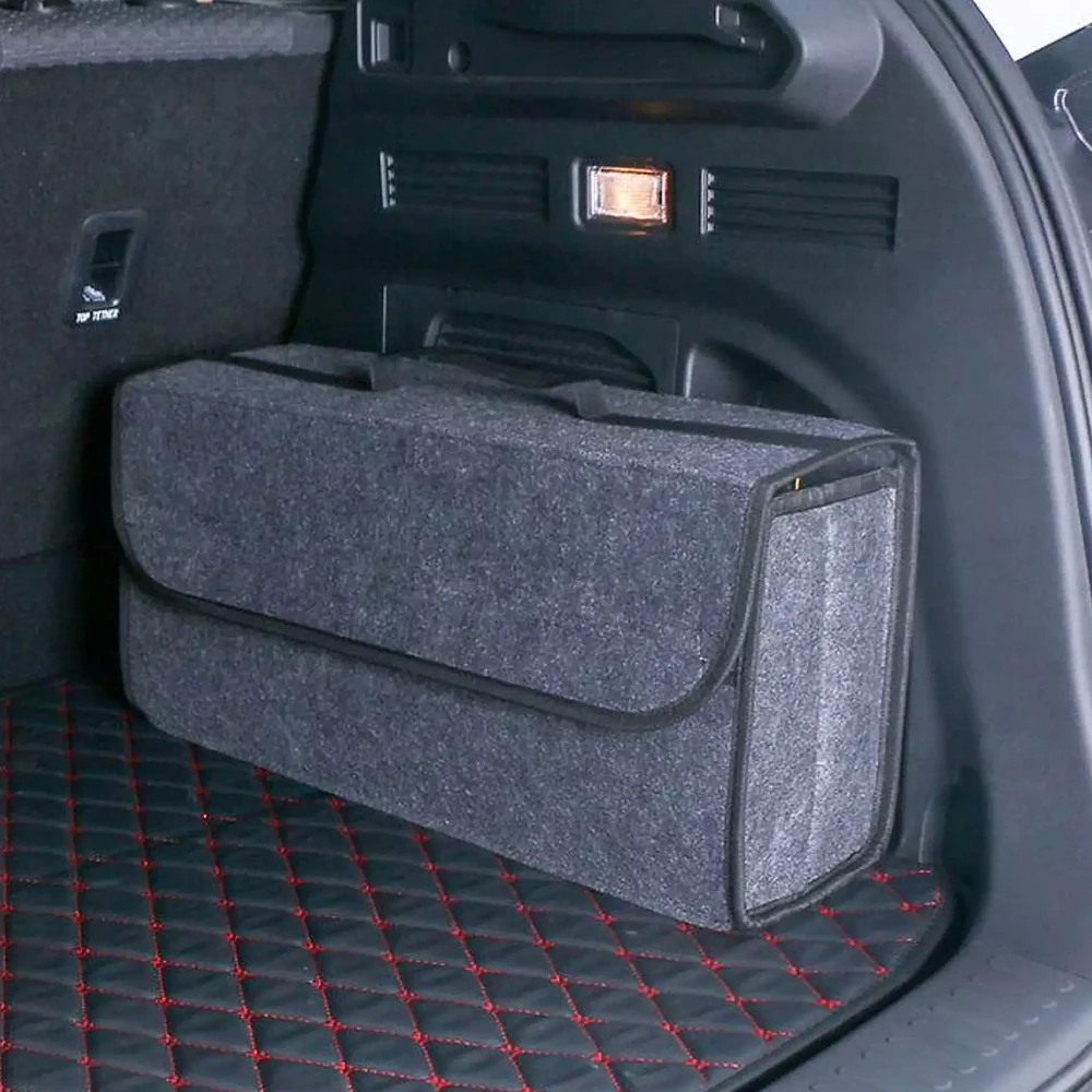Car storage bag car seat back storage bag boot storage organizer car trunk storage bag car trunk organizer large anti-slip compartment boot storage organizer tool bag car storage bag soft felt box