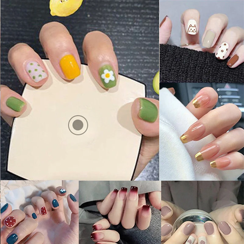 

24Pcs Detachable Long Short Coffin Fake Nails Fruit Cat Ballerina Full Nail Art Tips Colorful Beauty Artificial False Nails