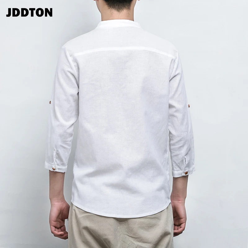 Мужское льняное кимоно JDDTON Короткий Повседневный Кардиган с рукавом три