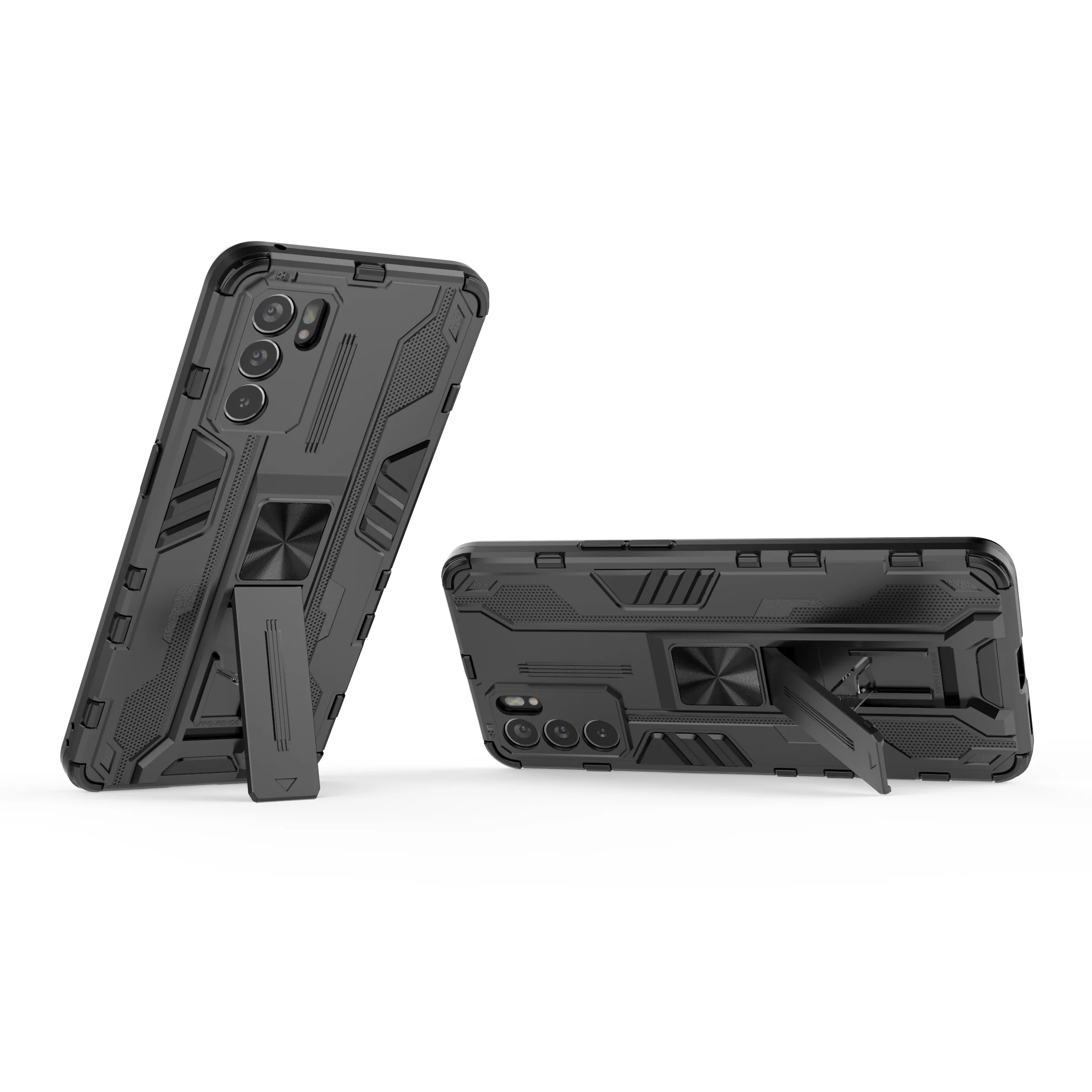 Armor Metal Magnetic Phone Case For Oppo Reno Find F19 X3 5Z 5G K9 4G Lite 5F 6 Pro Plus 5  Invisible Bracket Protector PC Cover