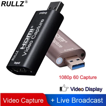 

Rullz 4K Video Capture Card Usb 3.0 2.0 Hdmi Video Grabber Record Box For Ps4 Game Dvd Camcorder Camera Recording Live Streaming