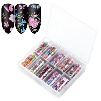 

10Pcs/1 Box Nail Star Sticker Nail Flower Starry Series Transfer Paper Nail Art Deco YH-2