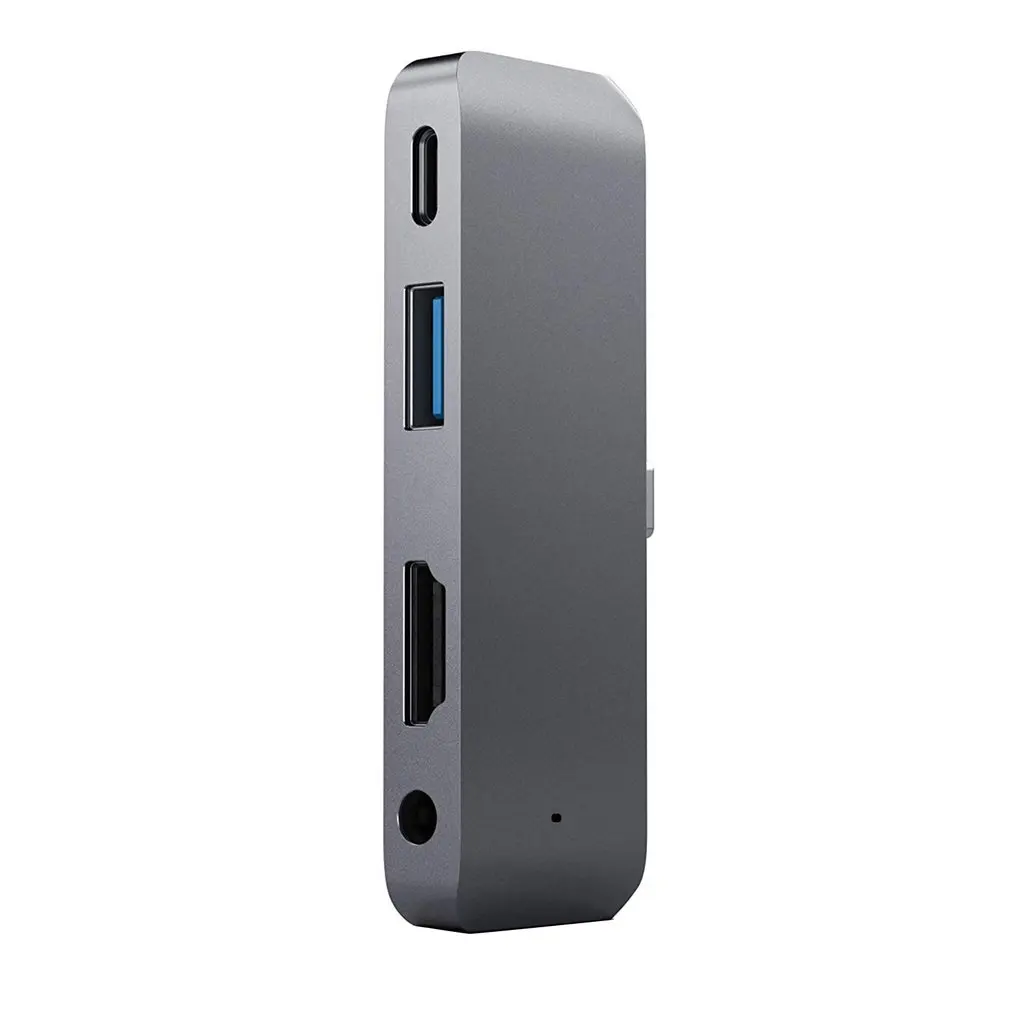 gray USB 3,1 type-C Om USB3.0 концентратор HDMI 3,5 мм аудио PD Отправка 4 в 1 ноутбук док-станция для Macbook Air Pro - Цвет: gray
