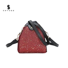 Новая модная форма пельменей женская сумка женская шикарная сумочка мини Блестки Женские Треугольные сумки для клубных Вечерние