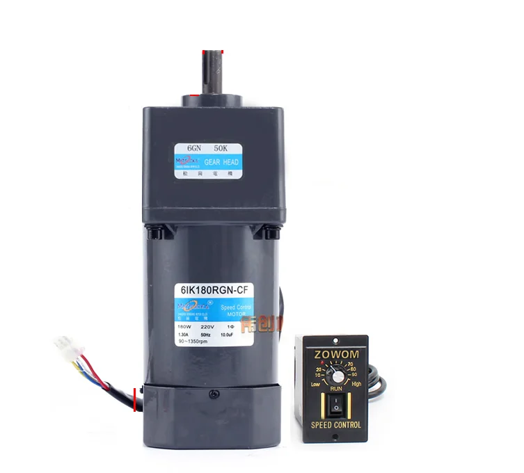 6IK180RGN-CF AC gear reducer motor, speed regulation, reversible, large torque + speed controller