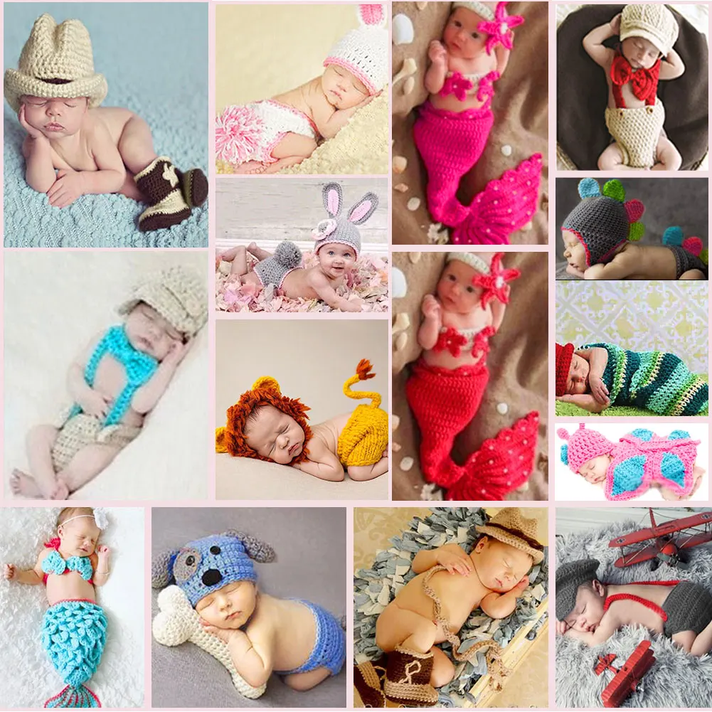 2021 Crothet accesorios de fotografía recién nacido de punto accesorios de fotografía de bebé niños niñas disfraces recién nacido fotografía gran oferta