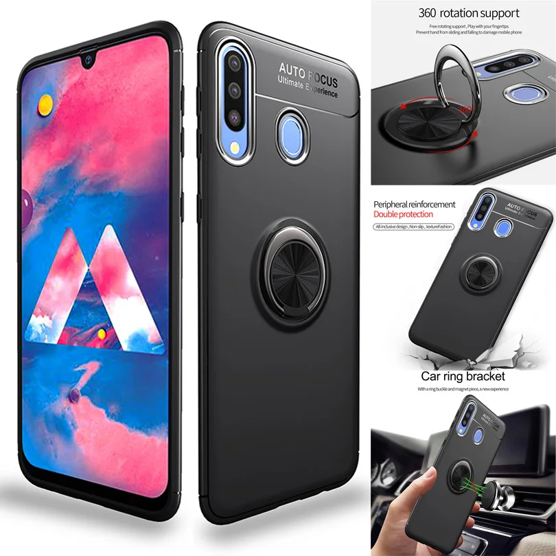

Water-Resistant Phone Case For Samsung Galaxy A10 A20 A30 A40 A50 A70 Magnetic Metal Ring Stand TPU Cover