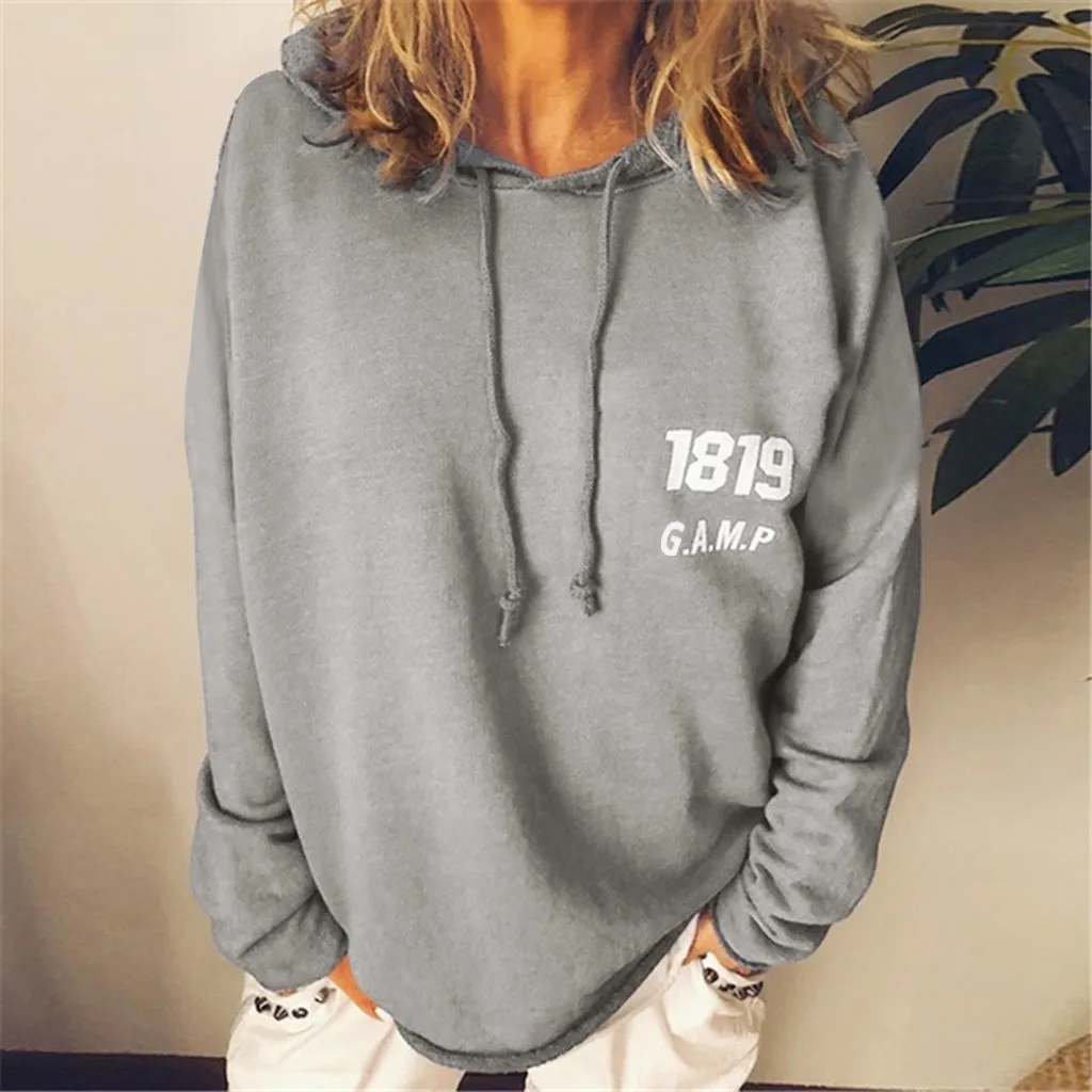 Hoodies Women Autumn 2019 Letter Long Sleeve Hooded Harajuku Streetwear Hoodie Hoodies And Sweatshirts Women Pullovers Clothes