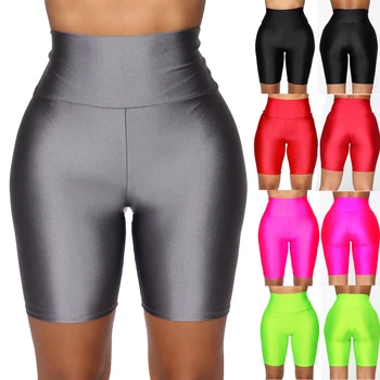 

Hip Training Elastic Spandex Shorts Hirigin High Waist Neon Yoga Shorts Women Workout Fitness Skinny Running Cycling Sportwear