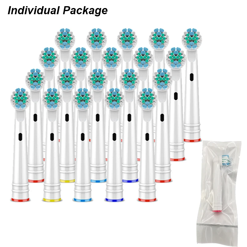 

16/20PCS Electric Toothbrush Head Replacements Brush Heads Individual Package Extra Soft Bristles for Oral B OC18 D20 D25 D30