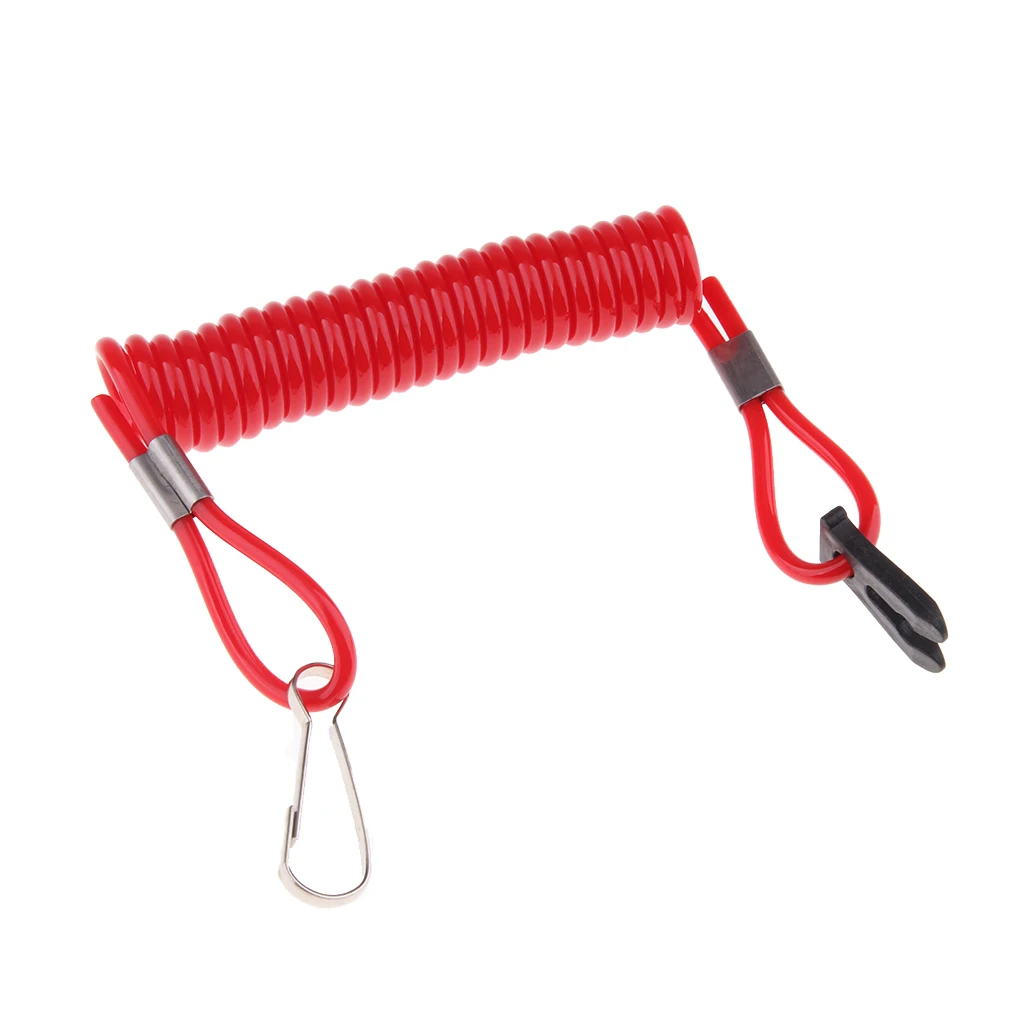  10cm Boat Marine Kill Stop Switch Safety Tether Lanyard for Suzuki Outboard Red