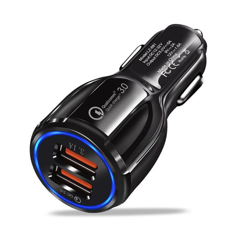 Автомобильное зарядное устройство Usb Quick Charge 18 Вт 3 0 для Мобильный телефон Dual Qc
