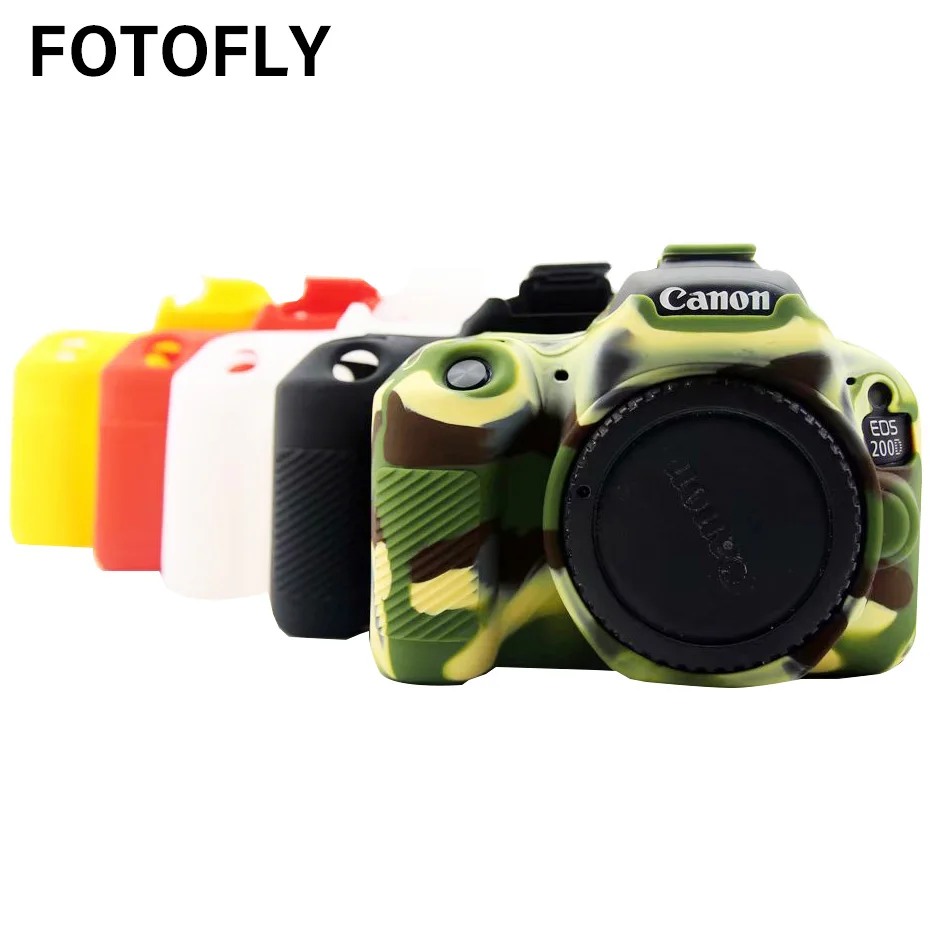 FOTOFLY сумки для камеры Canon EOS 200Dii Мягкий силиконовый чехол цвет резиновый чехол сумка для Canon EOS 200D II 2 защитные аксессуары