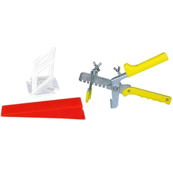 

401 Tile Leveling System 3 mm 300 Clamps + 100 Wedges + 1 Pair of Pliers Plastic Paving Tool Tile Spacer