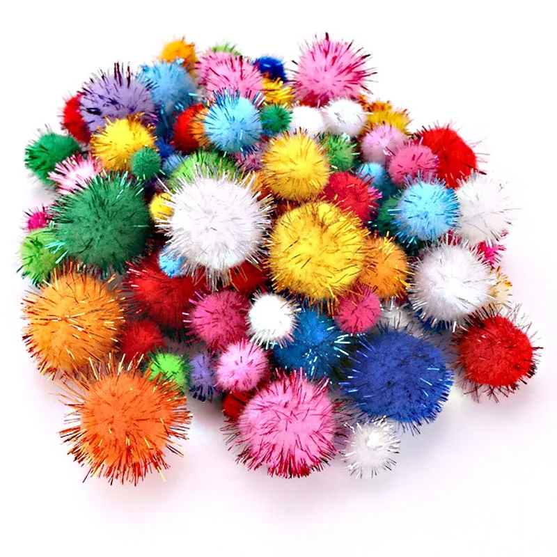 Cheerleading Pom Poms Mink Fur Pompoms 50pcs Colorful Pompoms 15mm 25mm for Dolls DIY
