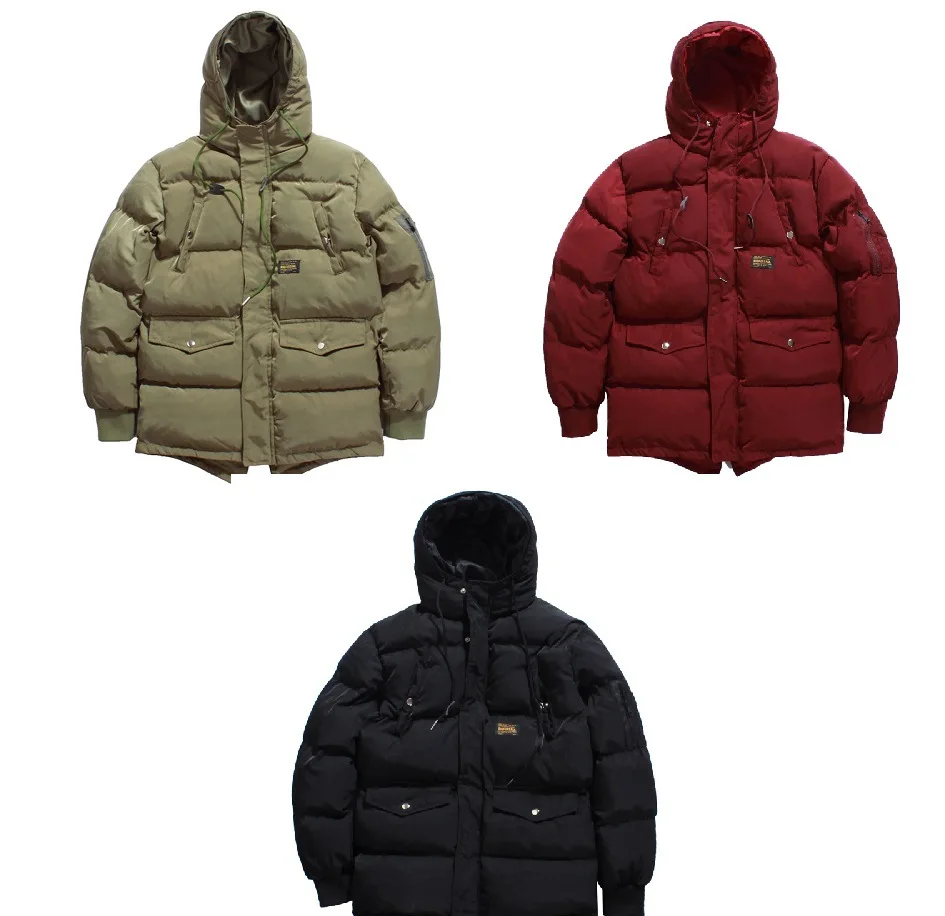 

High Street 2017 Popular Brand Winter Style Thick Warm Coat down Jacket Cotton-padded Clothes Mid-length Loose-Fit Hooded Cotton