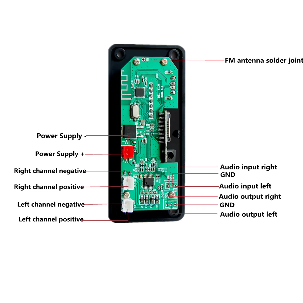 Placa amplificadora 50W  Player Decoder Board 5V-18V Bluetooth-compatible 5.0 Car FM Radio Module TF USB AUX WMA Player Decode