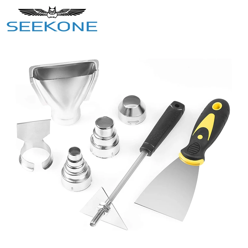 

7pcs Heat Gun Nozzles Kit Stainless Steel Hot Air Gun Accessories with Deflector/Reflector/Small Concentrator Nozzle Putty Knife