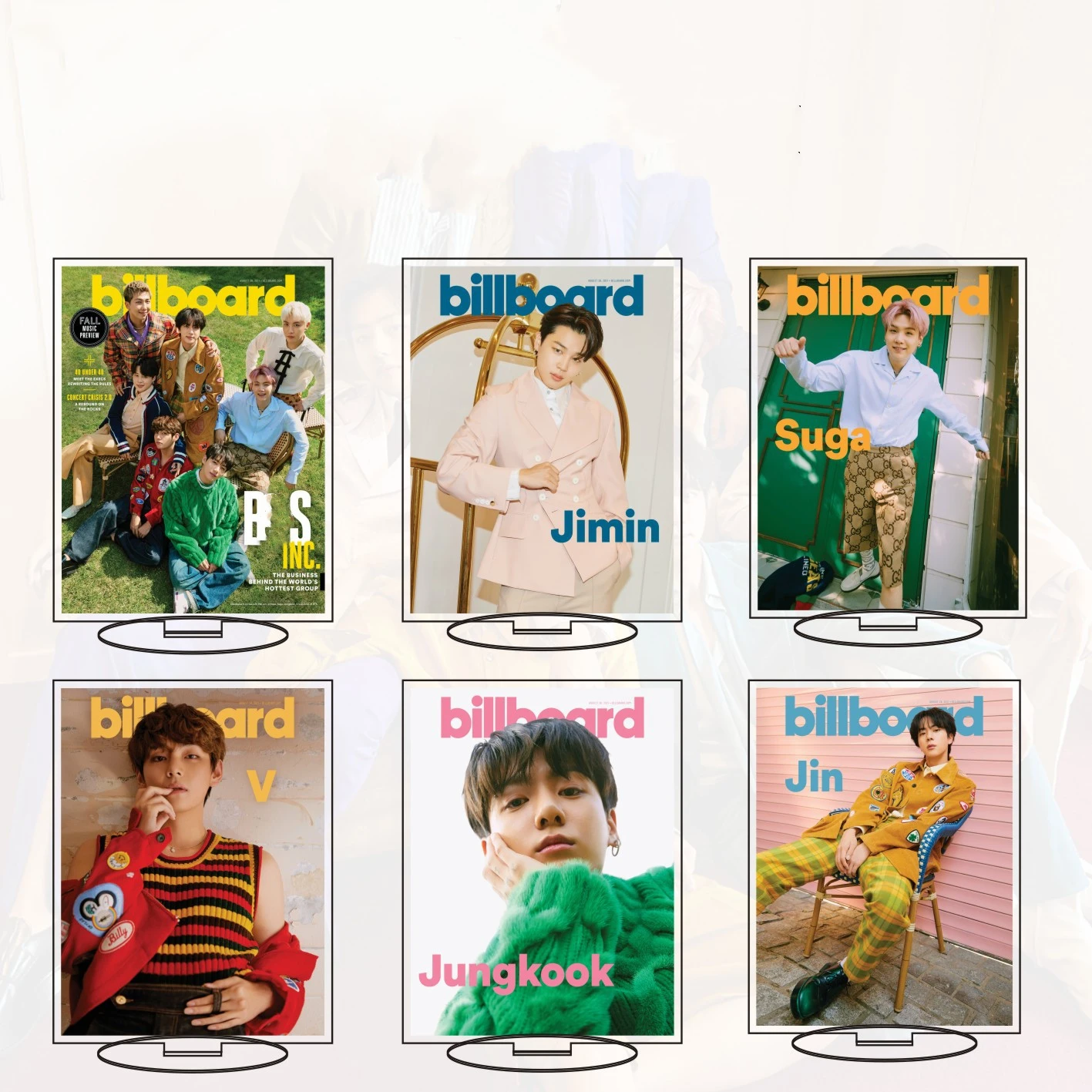Kpop Idol Bangtan Boys Weverse Magazine Standee Desktop Small Station Brand Statue Acrylic Figures Transparent Standing | Канцтовары для