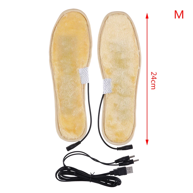 USB электрическая плюшевая меховая нагревательная стелька, зимняя теплая обувь для ног, стельки для ног, стельки с подогревом, все размеры - Цвет: M