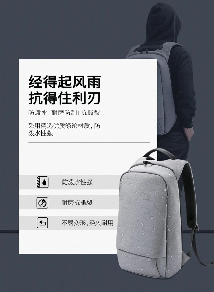 Xiaomi Jordan& Judy модная простая сумка для отдыха, двойная Противоугонная Водонепроницаемая Большая вместительная сумка, рюкзак для компьютера