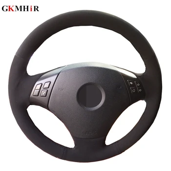 

Black Car Steering Wheel Cover Wrap Suede Leather For BMW E90 E91(Touring) 2005-2011 320d 325i 335i X1 E84