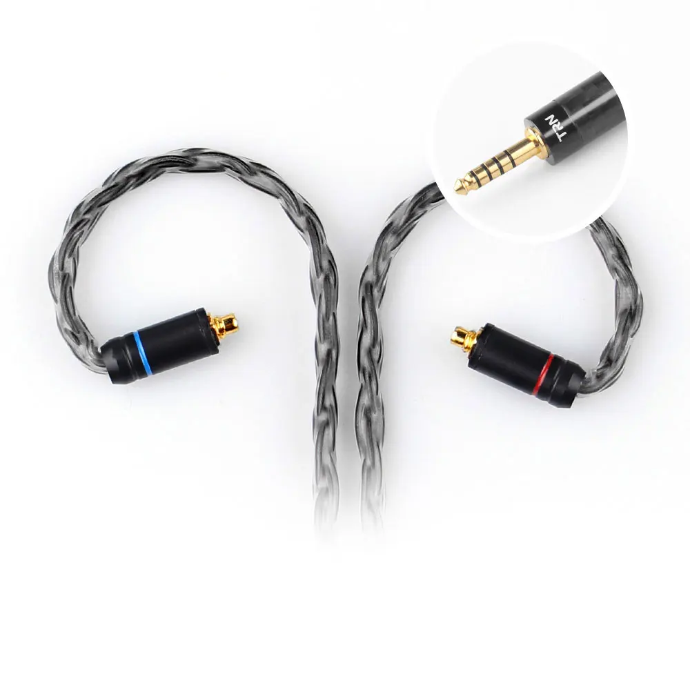 Black 4.4mm MMCX Лампа указателя T2 наушники обновления посеребренный кабель линии 2,5 мм 3,5 мм 4,4 мм разъем MMCX Применение для K5 K3 shuer SE846 FIIO UE nicehck - Цвет: Black 4.4mm MMCX