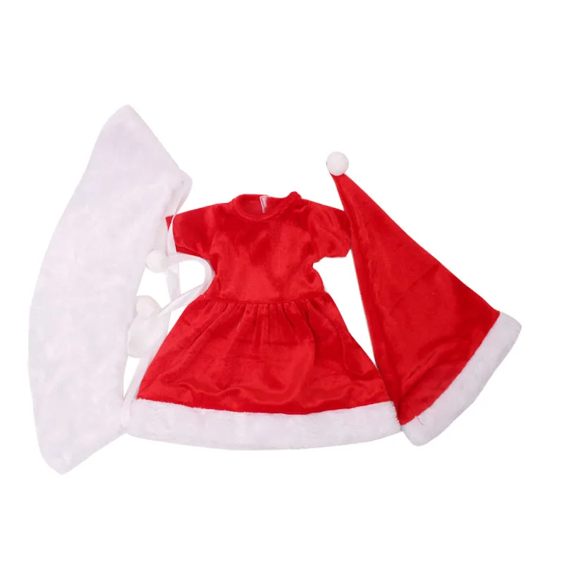 43 см Детские куклы Санта костюм новорожденное красное рождественское платье детские игрушки Санта-Клаус подходит Американский 18 дюймов Кукла для девочек f43 - Цвет: Red