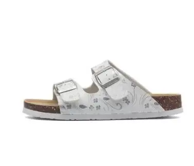 20 FeiYiTu/Новинка; летние пляжные шлепанцы на пробковой подошве; повседневные сандалии-сабо с двойной пряжкой; женские шлепанцы без застежки; Размеры 35-45 - Цвет: 20